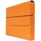 JAM Paper Thick Portfolio File Carrying Case with Elastic Band - 10 x 1 1/4 x 13 1/4 - Orange-Size: 10" x 1.25" x 13.25"