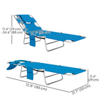 Outsunny Tanning Chair with Face Hole - 5-Level Folding Lounge Chair - Blue-Solid Wooden frame for strength and durability