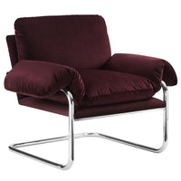 Modway Ansel Performance Velvet Accent Chair - Mulberry-Stain-Resistant Velvet Upholstery