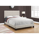Monarch Specialties 5921F Full Size Bed - Beige Linen-The perfect addition to any bedroom in your small home, apartment or condo 