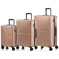CHAMPS Earth 3-Piece Hardside Luggage Set - Champagne-Expansion System on all cases