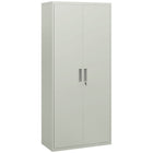 HOMCOM 71" Metal Storage Cabinet with 2 Doors - White-Five-tier cabinet maximises vertical storage space