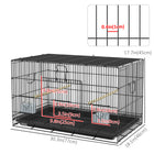 PawHut 18" H Bird Cage with Removable Tray, Bottom Mesh Panel, Wooden Perches and Swing - Black-It's slide-out tray and bottom mesh panel make for convenient cleaning 
