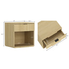Manhattan Comfort Clive 22" Mid-Century Modern 1-Drawer Nightstand - Natural Oak and Gold-Available in Natural Oak, Black, and Walnut