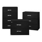 Gardex Classic Fire-Resistant File, 3-Drawer, Lateral, Black, 42H x 44W x 23 1/2D (GXGL-403-44-BK)-Black textured paint