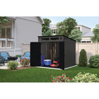 Suncast Modernist Storage Shed - 7' x 7' - Peppercorn/Black-Roof is capable of holding a snow load of up to 40 lbs per sq ft.