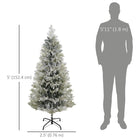 HOMCOM 5' Snow-Flocked Pencil Artificial Christmas Tree - Green-Slender shape ideal for small spaces 