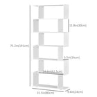 HOMCOM 6-Tier Geometric Wooden Bookcase - White-Waterproof white colored surface, moisture resistant and easy to clean 