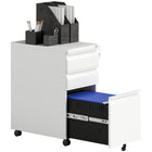 Vinsetto 3-Drawer Steel Letter/A4 Filing Cabinet - White-Three drawers with a detachable pencil tray increase storage options
