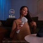 Mova Turbo Hair Dryer - White-Strong Power But Less Noise: Turbo's 10-layer design and advanced noise reduction technology provide a comfortable drying experience. The optimized air duct system reduces vibration and friction, limiting noise to 58dB.
