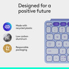 Logitech Keys-To-Go 2 Portable Bluetooth Tablet Keyboard with Built-in Cover - Lilac-18mm-pitch key, 1mm-travel scissor keys
