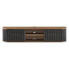 Modway Fortitude 63" Wall-Mounted TV Stand - Walnut Black-7