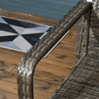 Outsunny - ensemble de mobilier de patio en rotin 3 pièces - bleu-Structure en acier avec revêtement en poudre offrant un soutien durable et solide  
