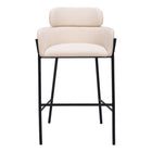 Zuo Bremor Barstool - Beige-Comfy and durable polyester fabric