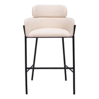 Zuo Bremor Barstool - Beige-Comfy and durable polyester fabric