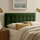 Modway Emily Stain-Resistant Performance Velvet Queen Size Headboard - Moss Green-Wood Blend Frame