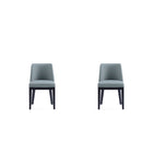 Manhattan Comfort Gansevoort 19" Modern Faux Leather Upholstered Dining Chair - Pewter - Set of 2-Modern Dining Chair for Dining Room and Task Use. Set of 2