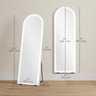 HOMCOM Full Length Mirror with Adjustable Lights - 21" W x 64" H - Silver-Memory function recalls your last lighting setting for convenience 