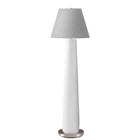 Monarch Specialties 9684 61"H Floor Lamp - White Resin/Grey Shade-Bring understated elegance to your space with this 61"h floor lamp, featuring a tall tapered white resin body accented with a sleek silver metal base