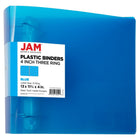 JAM Paper Plastic 4" 3-Ring Binder - Blue-Size: 4" Width | Holds up to 750 sheets of paper.