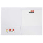 JAM Paper Linen Two Pocket Folders - Assorted Business Colours - 6 Pack-Size: 9 x 12 inches