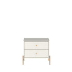 Manhattan Comfort Jasper 25.15" Modern Nightstand 2-Piece Set - Off White-Frame Made of MDF Mix with Painted Finish
