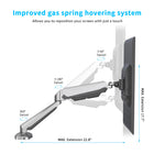 ShoppingAll SA-GM212U Adjustable Single Gas Spring Monitor Mount Desk Stand for 15"-32" Monitor - White-Features one super speed USB 3.0 port, and audio port for quick access to flash drives, and convenient for charging your devices