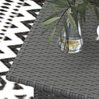 Outsunny 20" Patio Wicker Coffee Table with Plastic Board Underneath the Woven Tabletop - Grey-Versatile functions as a coffee table, side table, flower stand, or plant workstation