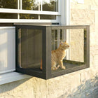 PawHut Catio Outdoor Cat Enclosure Adjustable 24" - Black-Colour: Black, White