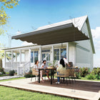 Outsunny 8.5' L x 11.5' W Retractable Pergola Canopy Replacement for 10' L x 13' W Frame (Cover Top) - Dark Grey-The breathable fabric provides good air circulation