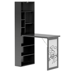 HOMCOM 38.6" Fold-out Wall Mount Convertible Computer Desk with Whiteboard - Black-Easy fold design, can be kept out of the way and works both as a computer desk or as a dining table