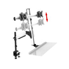 ShoppingAll Height Adjustable Standing Desk Converter Dual Monitor Riser - 25" - White-Ergonomic viewing, your way – Included VESA mount (75×75 & 100×100) supports dual screens up to 24 inch with tilt, swivel, rotation, and height positioning for eye-level alignment