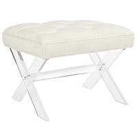 Modway Swift Bench - Ivory-Chic Acrylic Base Ottoman