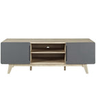 Modway Tread 59" TV Stand - Natural Grey-Durable Particleboard Construction