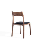 Manhattan Comfort Moderno 17.72" Modern Leatherette Upholstered Dining Chair - Walnut and Black - Set of 4-Commercial Grade Tested with Weight Capacity of 330 lb