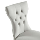 Modway Silhouette Performance Velvet Dining Chairs - Light Grey - 2 Pack-9