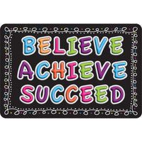 Ashley Productions The Original Fun Mat Welcome Mat - 15.5" x 23.5" - Believe - Achieve - Succeed - Chalk Loops-Measurement & Design: The Believe, Achieve, Succeed, Chalk Loops Mat measures 15.5" x 23.5".
