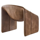 Modway Vivi Vegan Leather Accent Chair - Brown-Fully Assembled