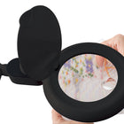 OttLite Space-Saving LED Magnifier Desk Lamp - Clearsun - Black-Easily folds for compact storage