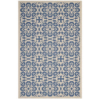 Modway Ariana Vintage Floral Trellis Indoor/Outdoor Area Rug - 5 ft W x 8 ft L - Blue/Beige-Vintage Floral Trellis Area Rug