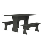 Manhattan Comfort Coney 53.14" Mid-Century Modern Dining Set - Grey - Set of 3-3-Piece Mid-Century Modern Dining Set for Dining Room Use