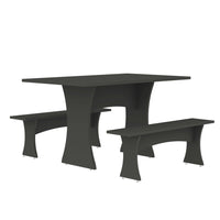 Manhattan Comfort Coney 53.14" Mid-Century Modern Dining Set - Grey - Set of 3-3-Piece Mid-Century Modern Dining Set for Dining Room Use