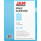JAM Paper Plastic Sleeves - 9" x 12" - Blue - 12 Pack-Size: 9 x 11.5 inches (Fits Standard Documents)