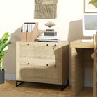 Vinsetto 2-Drawer Filing Cabinet with Lock - Natural Wood-Each drawer with a lock and two keys to keep your paperwork safe