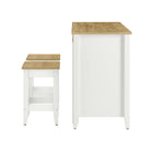 Modway Garland 3-Piece Kitchen Island and Stool Set - Oak White-Assembly Required