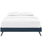 Modway Helen Fabric Queen Bed Frame with Round Splayed Legs - Azure-Ten Wood Support Slats