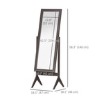 HOMCOM Full Length Mirror Free - 18.5" W x 58.25" H - Brown-Some assembly is required 