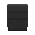 Manhattan Comfort Ardea 20" Contemporary 3-Drawer Nightstand - Black-Wood Grain Laminate Finish: Warm, natural wood look with a durable, easy-to-clean surface