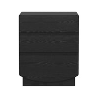 Manhattan Comfort Ardea 20" Contemporary 3-Drawer Nightstand - Black-Wood Grain Laminate Finish: Warm, natural wood look with a durable, easy-to-clean surface