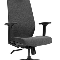 Offices to Go Swift High Back Synchro-Tilter Office Chair with Headrest - Grey-High back synchro-tilter chair with headrest